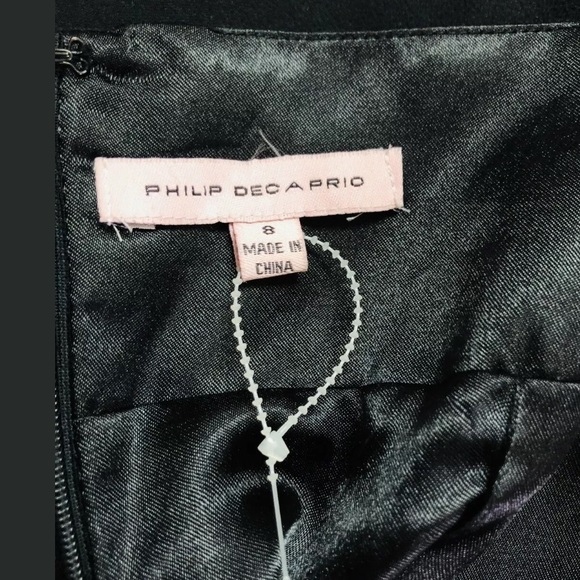 NWT $138 Philip Decaprio Black Silk Halter Dress 8 - Picture 8 of 9